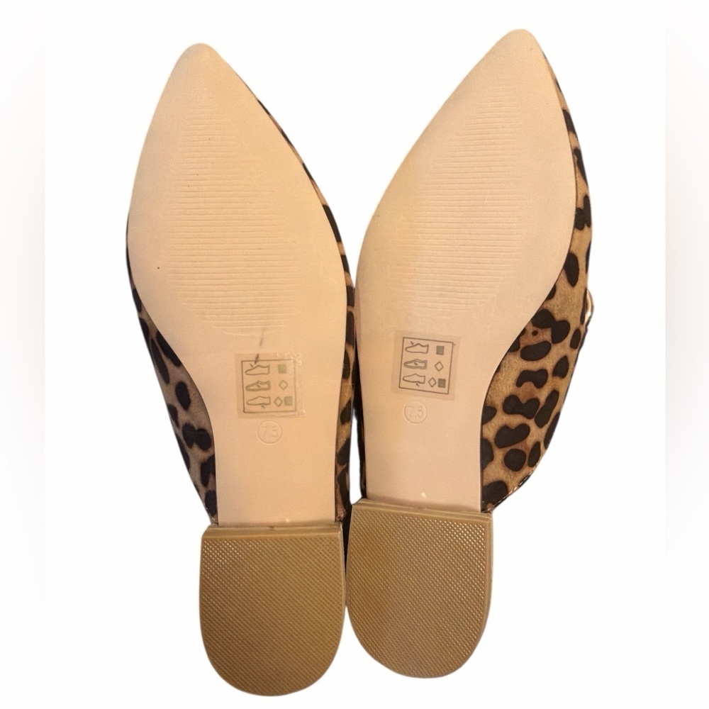 Beast Fashion Leopard Print Mules Brown Black Size 7.5 Slip On Pointed Toe NEW - Picture 9 of 12